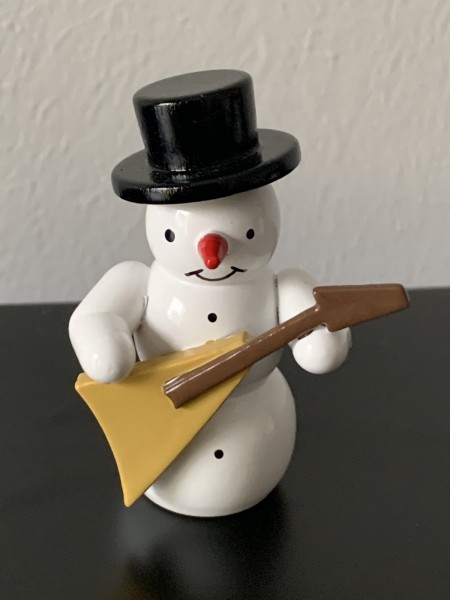 Snowman mit E-Gitarre 6cm Dekofigur aus Holz